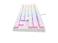 Genesis tichá herní klávesnice THOR 303/TKL/RGB/Outemu Peach Silent/Drátová USB/US layout/Bílá