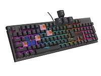 GENESIS mechanická herní klávesnice THOR 303/RGB/Outemu Peach Silent/Drátová USB/US layout/Černá