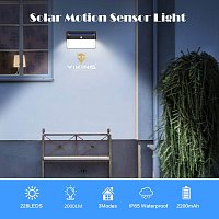 Venkovní solární LED světlo s pohybovým senzorem M228 Venkovní solární LED světlo s pohybovým senzorem M228