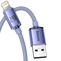 Baseus CAJY000005 Crystal Shine Series Datový Kabel USB - Lightning 20W 1,2m Purple