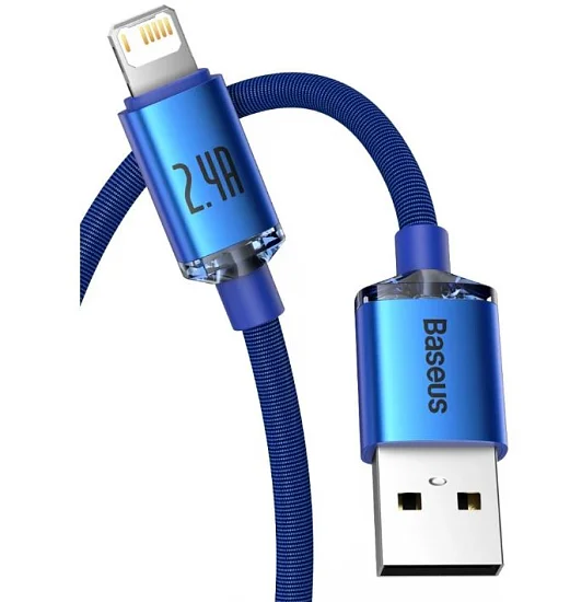 Baseus CAJY000003 Crystal Shine Series Datový Kabel USB - Lightning 20W 1,2m Blue