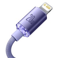 Baseus CAJY000205 Crystal Shine Series Datový Kabel USB-C - Lightning 20W 1,2m Purple