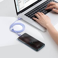 Baseus CAJY000605 Crystal Shine Series Datový Kabel USB-C - USB-C 100W 1,2m Purple