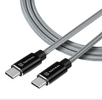 Tactical Fast Rope Aramid Cable USB-C/USB-C 100W 20V/5A 0.3m Grey