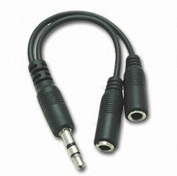 PremiumCord rozdvojka jack 3,5mm - 2xF/1xM 10cm