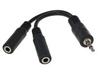 PremiumCord rozdvojka jack 3,5mm - 2xF/1xM 10cm