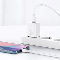 Baseus rychlonabíječka do sítě Super Si USB-C PD QC 20W s Lightning kabelem 1m bílá