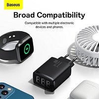 Baseus nabíječka do sítě Compact 3xUSB 17W černá