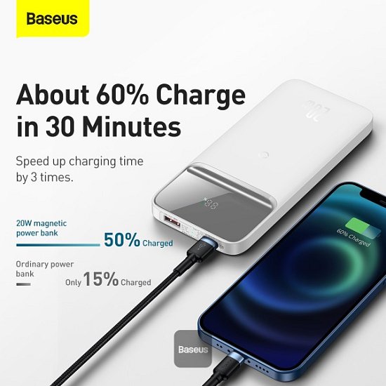 Baseus bezdrátová power banka 10000mAh 20W bílá