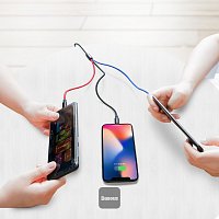 Baseus datový kabel 3v1 microUSB+Lightning+USB-C 1,2m 3,5A Baseus datový kabel 3v1 microUSB+Lightning+USB-C 1,2m 3,5A