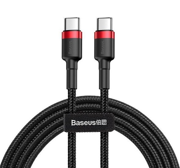 Baseus datový kabel Cafule USB-C PD2.0 1m 60W (20V 3A) černo-červený