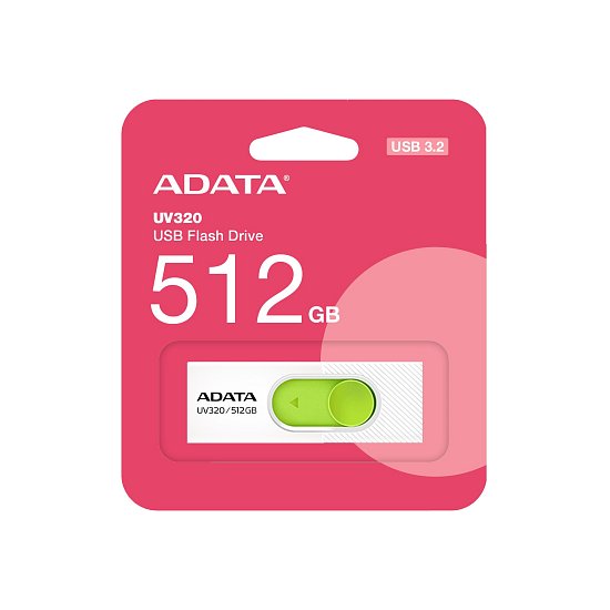 ADATA UV320/512GB/USB 3.2/USB-A/Bílá