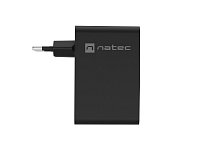 Univerzální USB nabíječka Natec GaN 100W, 3X USB-C, 1X USB-A, Černá