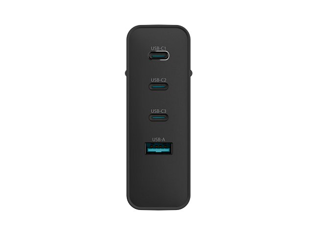 Univerzální USB nabíječka Natec GaN 100W, 3X USB-C, 1X USB-A, Černá