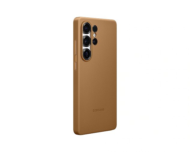 Samsung Ochranný kryt z veganské kůže pro Galaxy S25 Ultra Gold