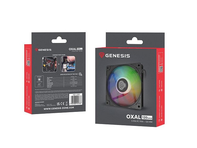 Ventilátor Genesis OXAL 120 ARGB, Černý