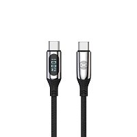 Datový kabel s LCD Forever USB-C/USB-C 1m 100W černý