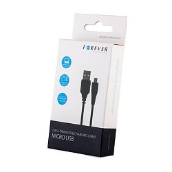 Datový kabel Forever USB/microUSB 1m 1A černý