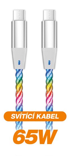 ALIGATOR Datový kabel LIGHT 3A, 65W USB-C/USB-C 1,2m