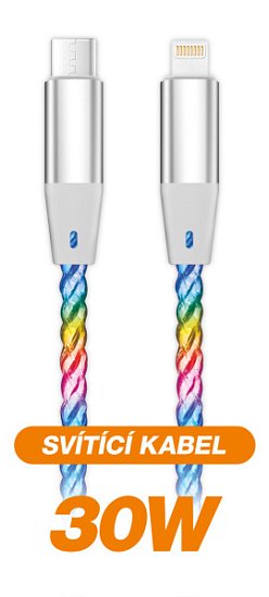 ALIGATOR Datový kabel LIGHT 3A, 30W USB-C/Lightning 0,5m