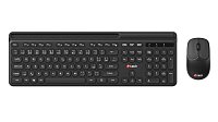 Klávesnice C-TECH Quallis WLKMC-05, bezdrátový combo set s myší, černý, USB, CZ/SK