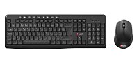 Klávesnice C-TECH WLKMC-04, bezdrátový combo set s myší, černý, USB, CZ/SK