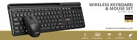 Klávesnice C-TECH Quallis WLKMC-05, bezdrátový combo set s myší, černý, USB, CZ/SK