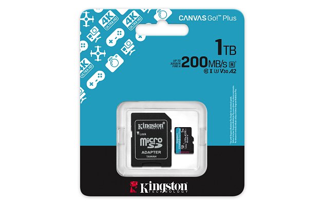 Kingston Canvas Go Plus A2/Micro SDXC/1TB/UHS-I U3 / Class 10/+ Adaptér
