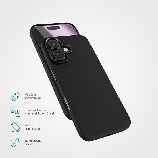 Epico Mag+ Silicone Pro kryt iPhone 16 Plus - černý