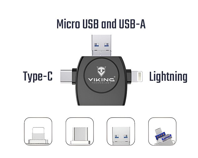 VIKING ČTEČKA PAMĚŤOVÝCH KARET V4 USB3.0 4V1 černá