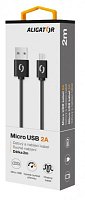ALIGATOR Datový kabel 2A mikro USB 2 m černý