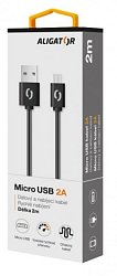 ALIGATOR Datový kabel 2A mikro USB 2 m černý ALIGATOR Datový kabel 2A mikro USB 2 m černý