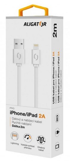 ALIGATOR Datový kabel 2A iPh lightnin 2 m bílý ALIGATOR Datový kabel 2A iPh lightnin 2 m bílý
