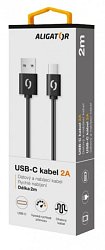 ALIGATOR Datový kabel 2A USB-C 2 m černý ALIGATOR Datový kabel 2A USB-C 2 m černý