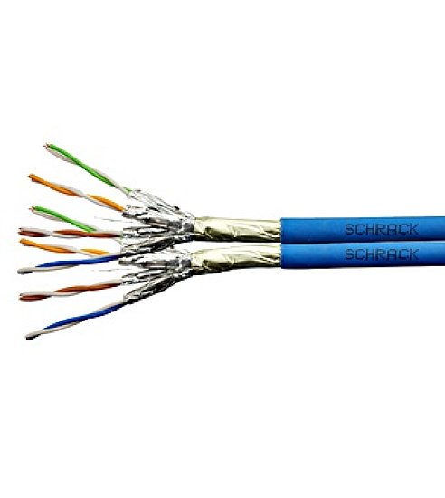 Kabel F/FTP Cat.6a 500 MHz 2x(4x2xAWG23),LS0H modrý,Dca,500m