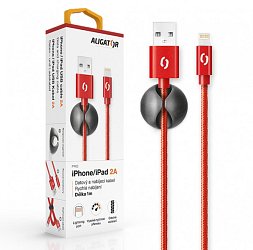 ALIGATOR PREMIUM Datový kabel 2A, Lightning červený ALIGATOR PREMIUM Datový kabel 2A, Lightning červený
