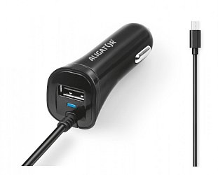 Aligator nab. do auta 2xUSB výstupem 2,4A, černá Aligator nab. do auta 2xUSB výstupem 2,4A, černá