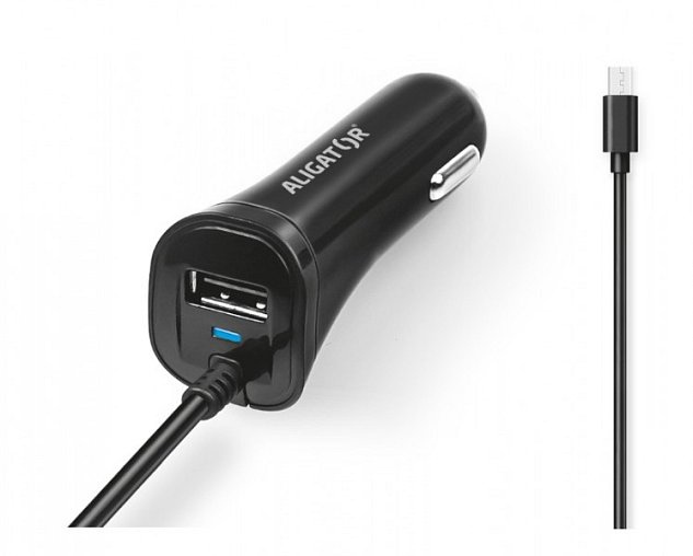 Aligator nab. do auta 2xUSB výstupem 2,4A, černá Aligator nab. do auta 2xUSB výstupem 2,4A, černá