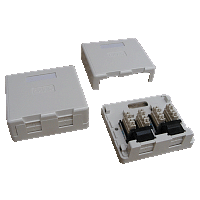 Dvojzásuvka CAT5E UTP na omítku (protiprachová) Dvojzásuvka CAT5E UTP na omítku (protiprachová)