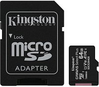64GB microSDXC Kingston Canvas Select Plus A1 CL10 100MB/s + adapter 64GB microSDXC Kingston Canvas Select Plus A1 CL10 100MB/s + adapter