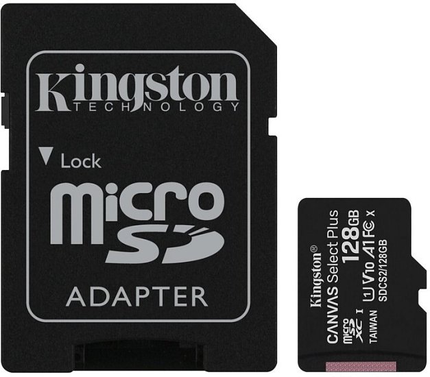 128GB microSDXC Kingston Canvas Select Plus A1 CL10 100MB/s + adapter 128GB microSDXC Kingston Canvas Select Plus A1 CL10 100MB/s + adapter