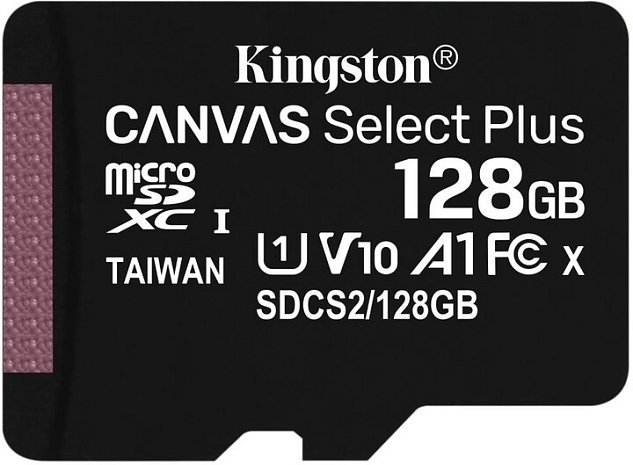 128GB microSDXC Kingston Canvas Select Plus A1 CL10 100MB/s bez adapteru 128GB microSDXC Kingston Canvas Select Plus A1 CL10 100MB/s bez adapteru