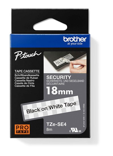 TZ-SE4,  bílá / černá - security tape