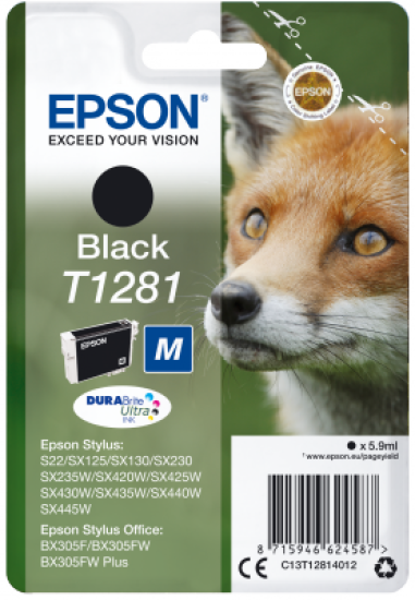 Epson Singlepack Black T1281 DURABrite Ultra Ink