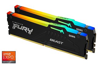 32GB DDR5-5600MHz CL36 Fury Beast RGB, 2x16GB 32GB DDR5-5600MHz CL36 Fury Beast RGB, 2x16GB