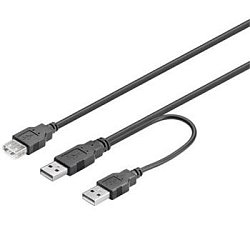 PremiumCord USB 2.0 napájecí Y kabel A/M+A/M-A/F PremiumCord USB 2.0 napájecí Y kabel A/M+A/M-A/F