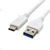 Kabel C-TECH USB 3.0 AM na Type-C kabel (AM/CM), 1m, bílý
