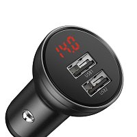 Baseus CCBX-0G Nabíječka do Auta s Displejem 24W 2x USB Grey Baseus CCBX-0G Nabíječka do Auta s Displejem 24W 2x USB Grey