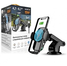 ALIGATOR Samozavírací držák K2, bezdrátový 15W, univerzální ALIGATOR Samozavírací držák K2, bezdrátový 15W, univerzální