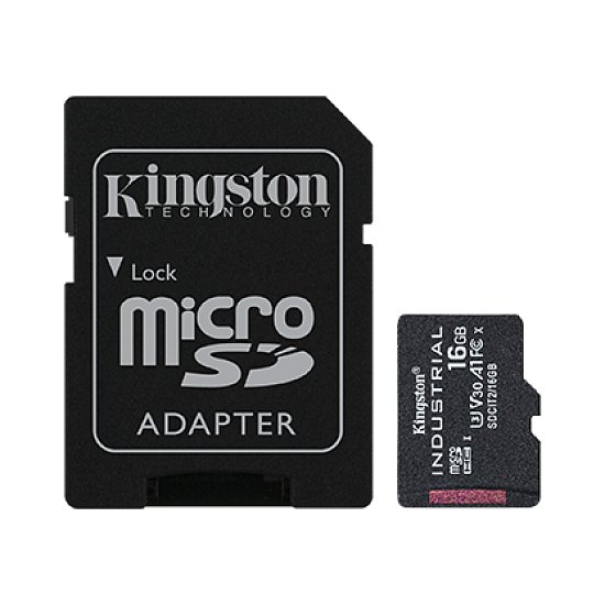 16GB microSDHC Kingston Industrial C10 A1 pSLC s adaptérem 16GB microSDHC Kingston Industrial C10 A1 pSLC s adaptérem